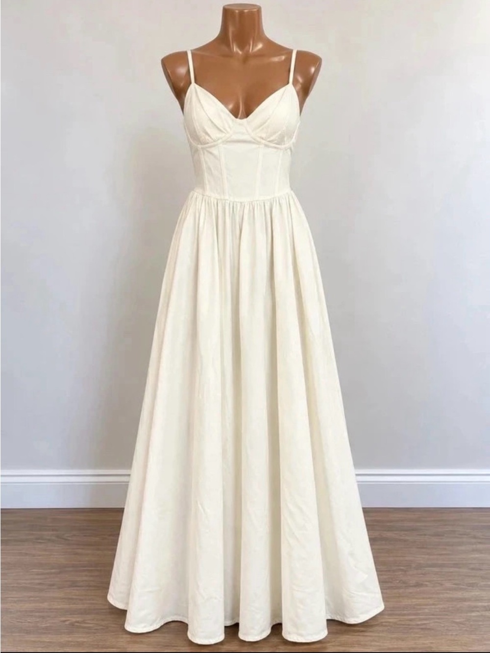 Forever 21 Cream Spaghetti-Strap Maxi Dress
